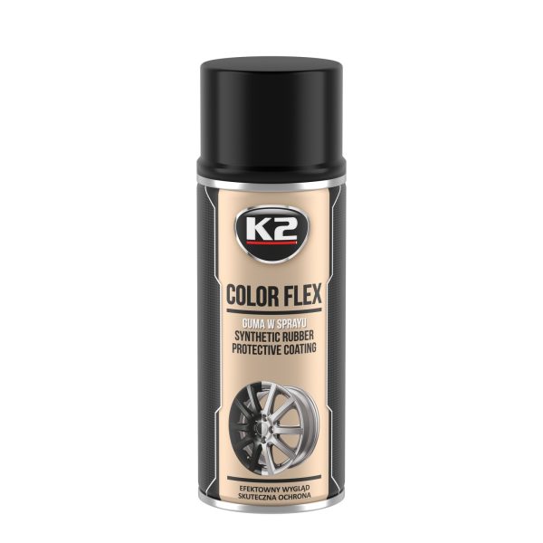 K2 COLOR FLEX CZARNY POŁYSK 400 ML