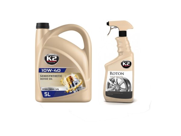 ZESTAW K2 TEXAR 10W-40 BENZIN DIESEL LPG 5 L + K2 ROTON 700 ML